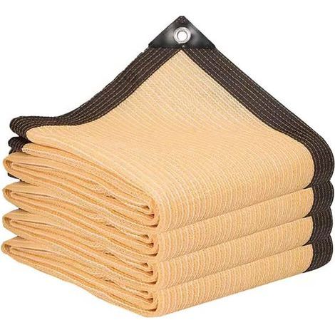 Schattennetz 4x4 M – Beiges Netz Aus Hochdichtem Polyethylen – Uv-schutz 85-90 % – Einfache Installation Mit Verstärkten Ösen