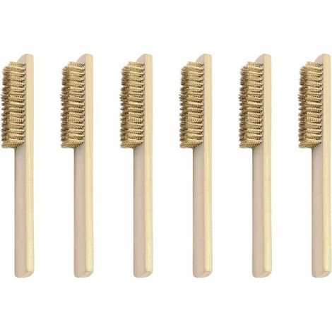 6-teiliges Set Aus Metallbürsten, Messingbürste, Metallbürste Mit 200 Mm Langen Messingborsten, Zur Entfernung Von Rost, Schmutz Und Farbe, Für Die Industrie