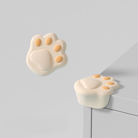 Beige Silikon-eckenschutz Für Zwei Rechteckige Tische – Stoßdämpfende Und Rutschfeste Ecken.