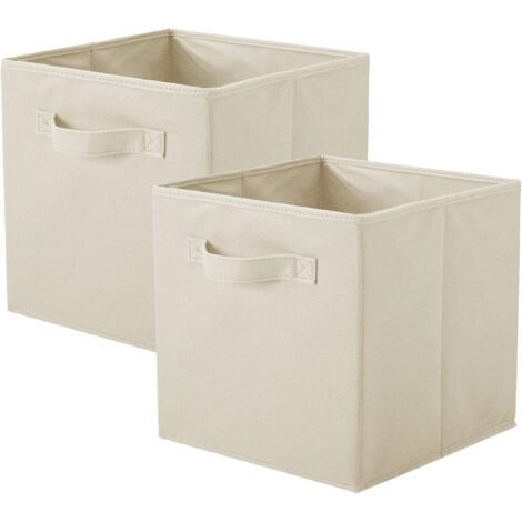 Aufbewahrungsboxen, Faltbare Stoffaufbewahrungswürfel Und Stoffschublade Für Schrank- Und Spielzeugaufbewahrung, 2er-pack (beige)