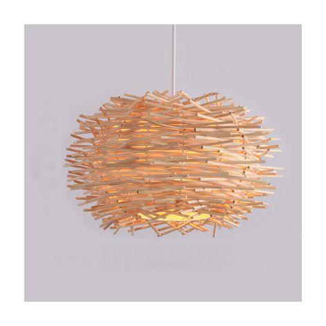 Luster, Südostasien Kunstlampen Aus Rattan, Restaurierter Bauernhaus-stil, Hängelampe, Hot Pot, Restaurant, Bar, Hängende Vogellampe, Vogelkäfig-hängelampe / 30 Cm