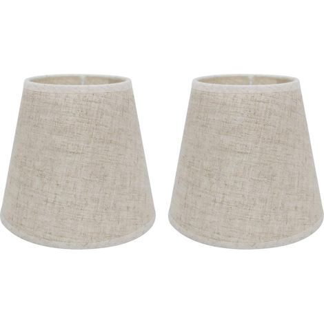 Set Aus 2 E27-lampenschirmen Für Tischlampen, Wandleuchten Und Kronleuchter, Kristall-lampenschirme, 10 Cm (oben) X 14 Cm (höhe) X 16 Cm (unten), Leinen