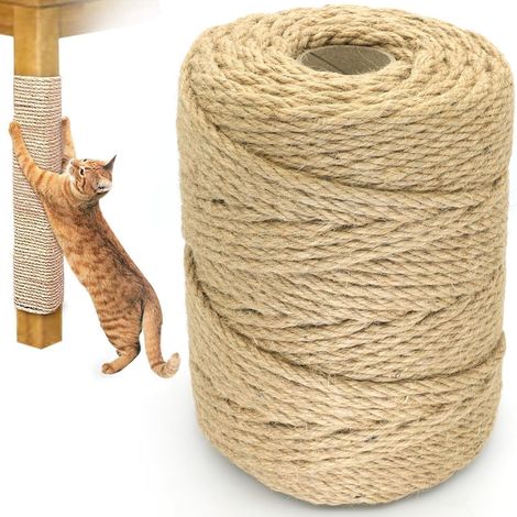 Natürliches Jutegarn Für Kratzbäume, Natürliches Sisalseil Für Katzenbäume, Gartendekoration, Hanfseil 5 Mm X 100 M
