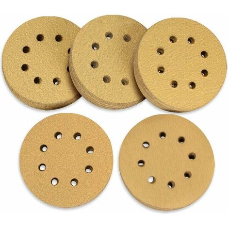 Set Aus 100 Klettschleifscheiben, 125 Mm, Körnung 60/80/120/150/220, 8 Löcher, Verschiedene Körnungen Für Exzenterschleifer - Rwdiy ›hand- Und Elektrowerkzeuge› Zubehör Für Elektrowerkzeuge ›zubehör