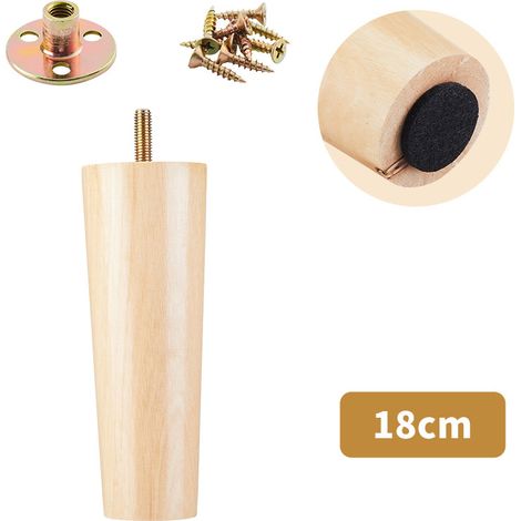 4er-set Massiver Holz-sofafüße, Passend Für Tv-schrank, Couchtisch, Schuhregal Und Badezimmermöbel (18 Cm)