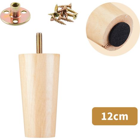 Satz Aus 4 Massiven Holzbeinen Für Tv-möbel, Couchtisch, Schuhregal Und Badezimmermöbel (12 Cm)