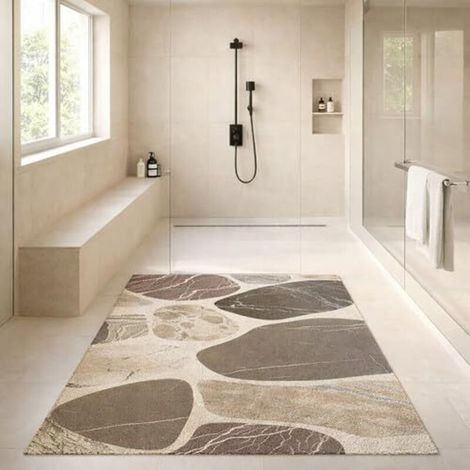 Rutschfeste Badematte 60x90 Cm, Moderne Duschmatte Aus Weichem Und Bequemem Pvc Mit Ablauföffnungen, Hohe Wasserdurchlässigkeit, Geeignet Für Feuchtbereiche