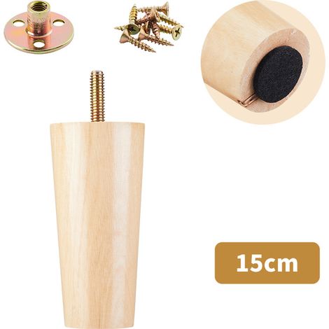 4er-set Massivholz-sofafüße, Geeignet Für Tv-möbel, Couchtisch, Schuhregal Und Badezimmermöbel (15 Cm)