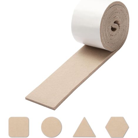 Selbstklebende Weiche Filzstreifen 5 Mm – Zuschnittbare Möbelgleiter – 1 M X 5 Cm – Für Leichtes Gleiten Auf Parkett Und Fliesen – Leise Und Bodenschonend – Beige