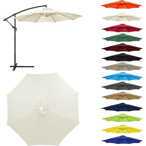 Ersatzdach Für Ampelschirm 2,0/2,5/2,7m/3,0m, 6 Streben/8 Streben Sonnenschirmdach Ersatz Für Hof, Garten, Strand, Uv-schutz 50+ (3,0m-8 Streben, Beige)