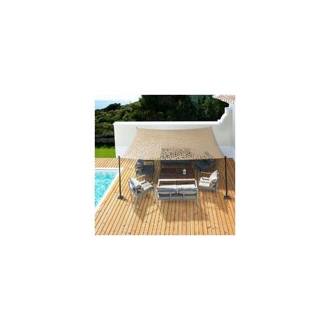 Schattierungsnetz, Hohlgewebtes Schattierungsnetz Für Camping, Jagd, Dekoration, Sonnenschutz, Gartensonnenschutz, Sand, 3x4m