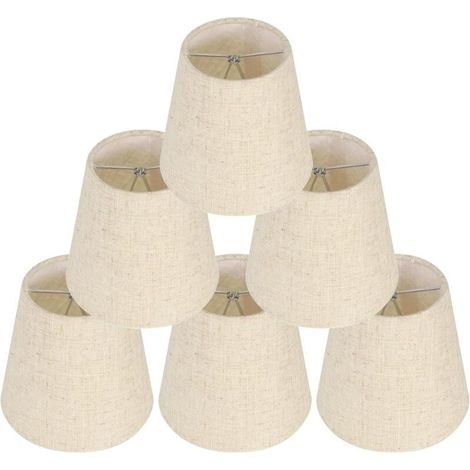 6 Stück Lampenschirme Für Tischlampen, Lampenschirm Zum Einklemmen, Ersatz-lampenschirme Aus Leinen Mit Clip Für Nachttischlampe, Wandlampe Aus Kristall, Kerzenleuchter-kronleuchter