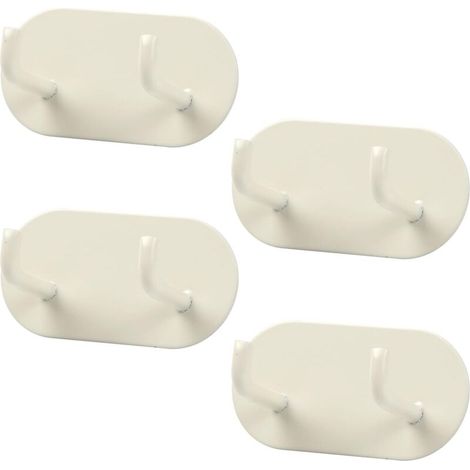 4 Stück Klebehaken Für Die Wand, Handtuchhalter Für Das Badezimmer, Metall-handtuchhaken, Bohrenfreie Haken Für Bad, Schlafzimmer Und Küche (creme)