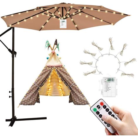 Zubehör Für Sonnenschirm, 104 Led-lampen Für Sonnenschirm Mit Fernbedienung, 8 Modi Batteriebetriebene Patio-sonnenschirmlampe, Ip67 Wasserdichte Lichterkette Ideal Für Garten, Campingzelte