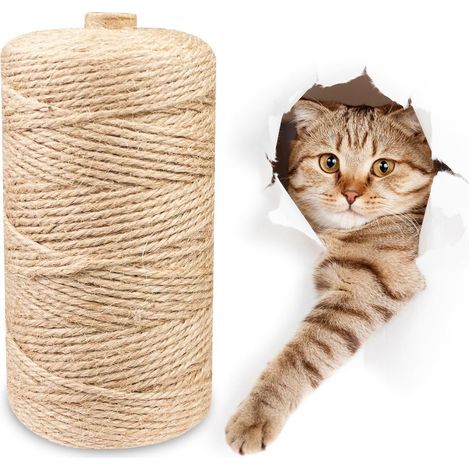 5mm X 50m Sisal-kratzbaum-seil, Natürliches Jute-sisal-seil, Hanfseil, Jutedekoration, Kratzsäulen-ersatzseil, Seil Zur Reparatur Und Zum Austausch Von Kratzbäumen
