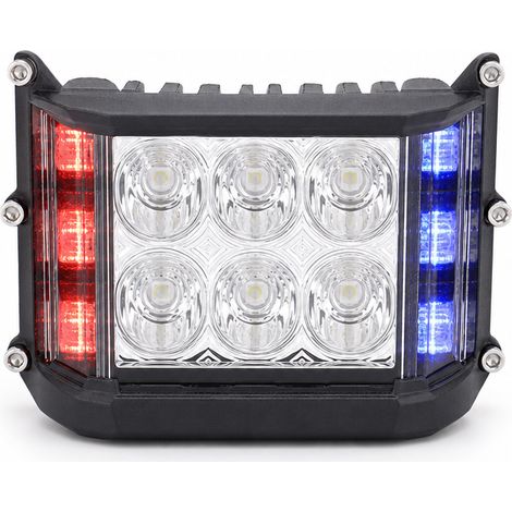 60 W Led-arbeitsscheinwerfer Weiß Mit Roten Und Blauen Blinklichtern Für Gabelstapler Und Geländefahrzeuge