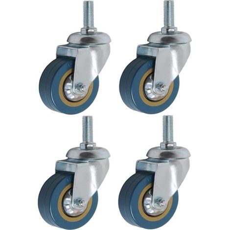 Satz Von 4 360°-möbelrollen 75mm M10 Schwerlast-schwenkrolle