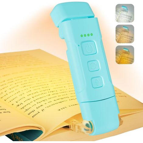 Leseleuchte, Bett-leselampe, 3 Farben & 5 Einstellbare Helligkeitsstufen, Usb-aufladbar, Für Buchleser, Kinder (blau)