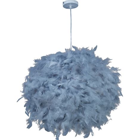 Nordische Federleuchte Moderne Federlampe Für Wohnzimmer, Schlafzimmer, Esszimmer Gemütlich Für Bekleidungsgeschäft, Café Grau-blau