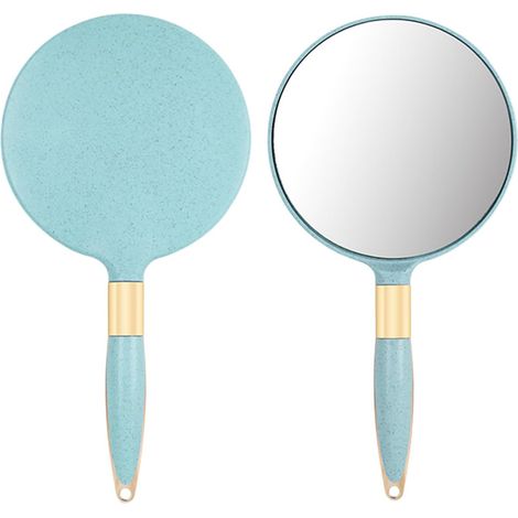 Handspiegel, Schminkspiegel, Professionelle Schminkspiegel Mit Griff, Für Das Tägliche Make-up Von Frauen, Blau