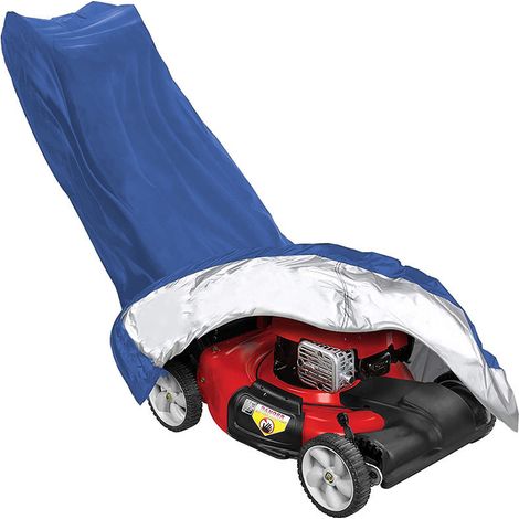 210d Polyester Rasenmäherabdeckung, Wasserdicht Und Staubbeständig, Mit Kordelzug Und Aufbewahrungstasche (317,8 X 193,2 X 111,8 Cm), Blau