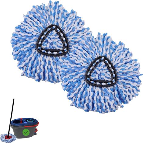 2er-pack Mikrofaser-nachfüllköpfe Für Easywring Rinseclean Wischmopp Von O-cedar (zwei-eimer-system), Ersatzköpfe Für Mikrofaser-wischmopps, Blau
