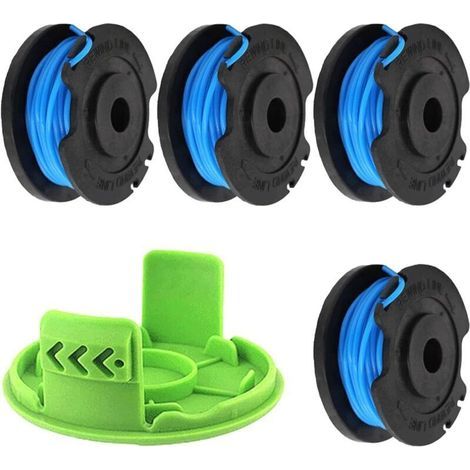 Spule Für Rasentrimmer – 1,65 Mm Durchmesser – 4,9 M Länge – Für Greenworks 24 V G24lt, G24ltk2, G24lt30m, G24lt30mk2 (4 Spulen + 1 Deckel)