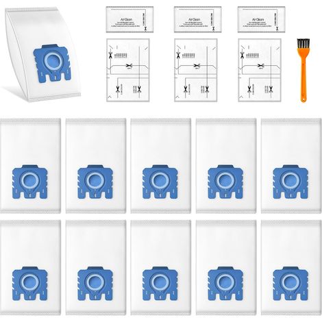 10er-pack Staubsaugerbeutel Gn 3d Kompatibel Mit Miele Hyclean Gn Staubsaugern, Für Die Serien Classic C1, Complete C2, Complete C3, S2, S5, S8, Mit 3 Motorfiltern, 3 Filtern Und 1 Reinigungsbürste