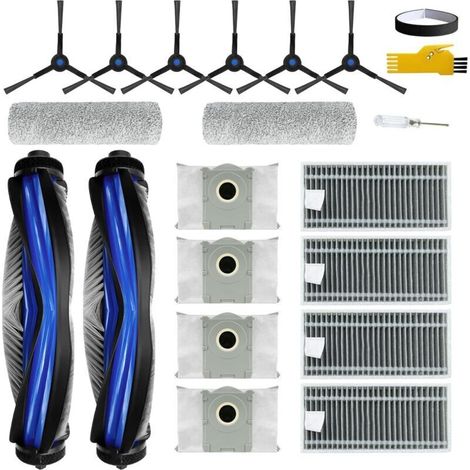 Zubehör Für Ecovacs Deebot X8 Pro Omni / X8 Omni/yeedi S14 Plus Saugroboter, 19-teilig: 2 Hauptbürsten, 4 Filter, 6 Seitenbürsten, 2 Walzenwischmopps, 4 Staubbeutel