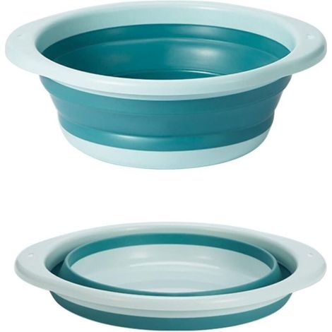 Bassine Einziehbar, Bassine Faltbar, Runde Faltbare Multifunktionale Schüssel Mittelgroß, Tragbare Platzsparende Faltbare Schüssel Zum Waschen Von Gemüse, Geschirr, Unterwäsche (blau)