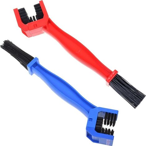 Motorradkettenbürste, Fahrradkettenbürste, Motorradketten-reinigungsbürste, Set Von Reinigungsbürsten Für Motorräder, Fahrradkettenreinigung (rot, Blau)