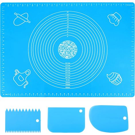 70x50cm Silikon-backmatte, Antihaft-wiederverwendbare Backmatte Mit Rutschfesten Messmarkierungen Für Fondant, Torten, Pizza Und Teig, Ausrollmatte Für Teig, Arbeitsplattenmatte