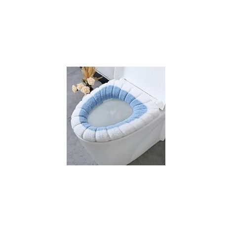 Weiches Und Elastisches Toilettenvorlegematte Aus Pan-fasern, Ideal Für Den Ganzjährigen Gebrauch (weiß Und Blau)