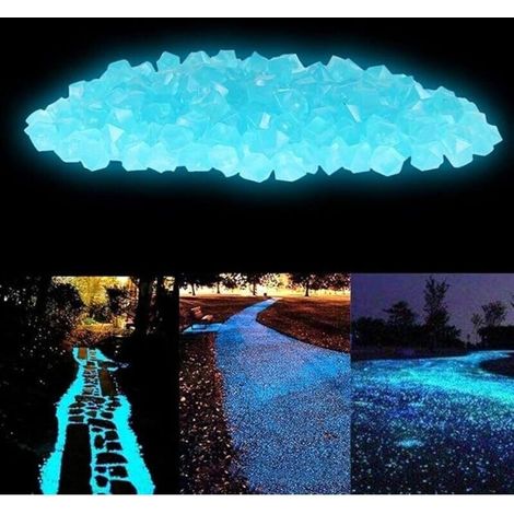 300 Stück Leuchtsteine, Glatte Harzkiesel, Dekorative Leuchtsteine Für Außen, Für Aquarien/garten/wege/straßen (seeblau)