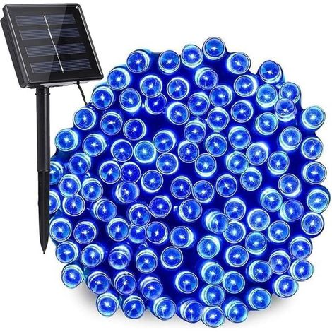 Solar-lichterkette Für Den Garten, Wasserdicht, 7 M, 8 Modi, 50 Leds, Für Hochzeit, Weihnachten, Urlaubsdekoration, Blau