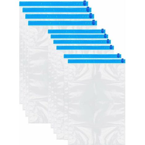 Vakuum-kleidersack, 10 Transparente Beutel Mit Doppelreißverschluss, Blau