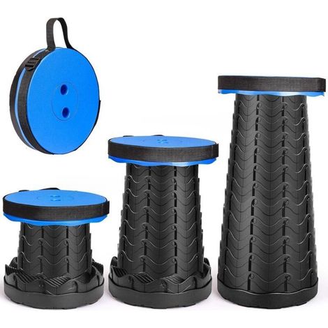 Klapphocker, Tragbarer Hocker Der Zweiten Generation, Leicht Und Stabil, Höhenverstellbar, Tragkraft 397 Lb, Für Outdoor, Wandern, Angeln, Grillen, Innenbereich, Reisen, Partys (blau)