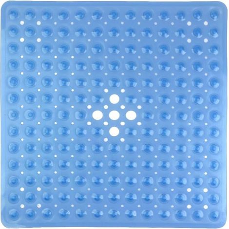 Rutschfeste Quadratische Duschmatte Aus Pvc, 53 × 53 Cm, Badematte Mit Saugnäpfen Für Küche Und Badezimmer - Blau-fei Yu