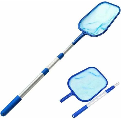 Schwimmbad Kescher 150 Cm – Feinmaschiges Netz – Robustes Aluminiumrohr – Teleskopstange Verstellbar 44-105 Cm