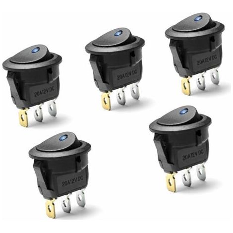 1 Stück Dc 20a 12v Rundwippschalter Für Auto Und Boot Mit Blauer Led