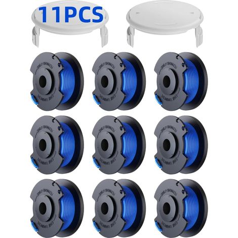 11er-pack Ersatz-fadenkassette Für Ryobi One+ Ac14rl3a 18v 24v 40v Rasentrimmer, Fadendicke Ø 1,6mm, Länge 30,17m (9 Fadenkassetten, 2 Abdeckungen)