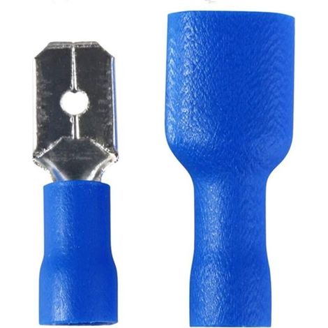 100 Stück Crimp-steckverbinder, Elektrische Steckverbinder, Crimp-kabelschuh-steckverbinder 50 Weiblich Und 50 Männlich (blau)