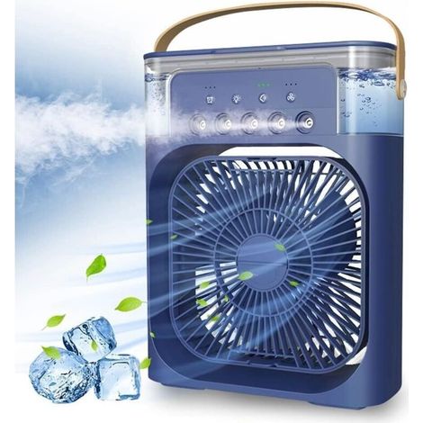 Tragbarer Klimaanlagen-ventilator, Usb-betrieben, Luftbefeuchter, 7 Led, Kleiner Luftkühler Mit 3 Geschwindigkeiten, Ultra-leiser Kühlventilator Für Familie Und Reisen