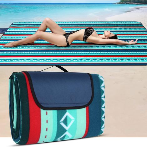 Wasserdichte Picknickdecke 200 X 200 Cm – Picknickdecke Für Draußen – Isotherme Picknickdecke Aus Fleece – Große Picknickdecke Mit Tragegriff