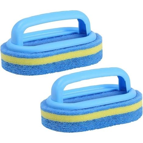 2 Stück Reinigungsbürsten, Allzweck-schwammbürste Mit Ergonomischem, Komfortablem Griff Für Badezimmer, Küche, Badewanne (blau)