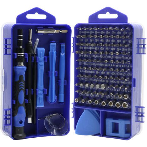 Präzisions-magnetschraubendreher-set 115-in-1, Tragbare Mini-schraubendreher Zum Zerlegen Von Laptops, Smartphones, Uhren, Brillen Und Computern (blau)