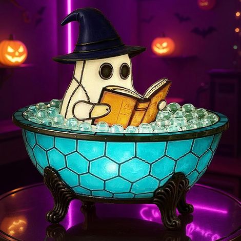 Halloween Schaumbad-geisterlampe, Niedliche Geister-leselampe, Gruselige Led-nachtlichter (1 Stück)