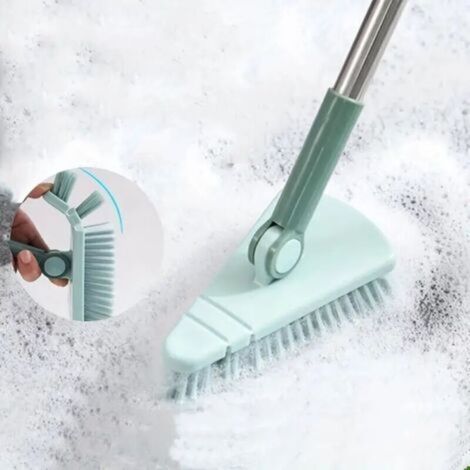 Bodenbürste, Duschbürste, Reinigungsbürste Für Badewanne Und Fliesen, Bürste Mit Langem Griff, Steife Borsten Zur Reinigung, Blau