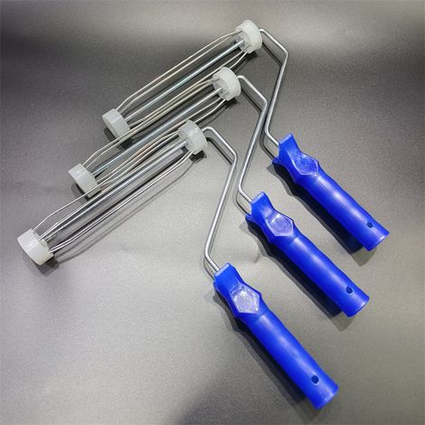 Blaue Latex-farbroolle, 9 Zoll, Mit Borsten, Griff Und Bürstenkopf.