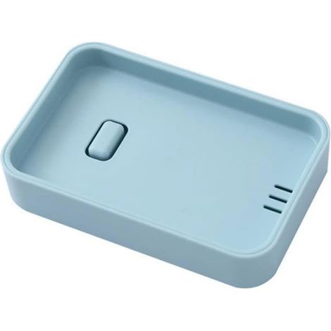 Seifenspender, Quadratische Kunststoff-seifenbox Für Das Badezimmer, Abtropfbare Doppelstöckige Seifenbox (farbe: Blau)